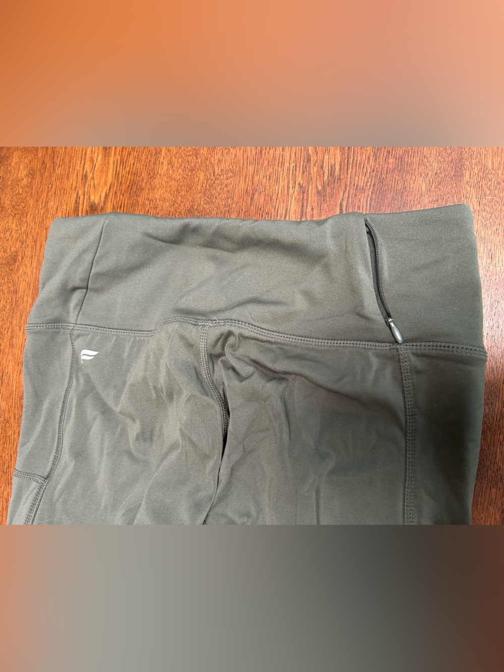 Fabletics OliveGreen Motion365 Seamless Active leggings, 1waist+2side leg pkts. - Picture 6 of 7